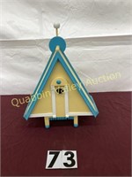 A FRAME WOODEN HANDMADE BIRDHOUSE