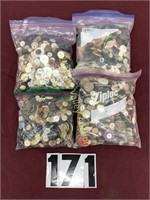 BAGS OF OLD BUTTONS
