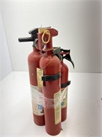 (4) Small Fire Extinguishers, (1) Shows Full