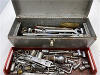 Metal Toolbox and Tools, Wrenches, Ratchets