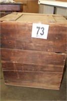 Primitive wooden box , broken hinges on top