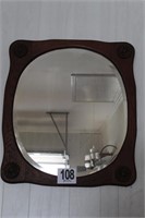Beveled glass mirror, 31x34