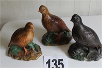 3 ceramic pheasants