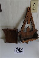 2 wooden wall-hangings - 1 antique