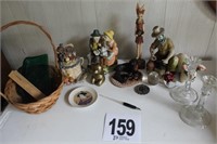 Misc. - figurines, candlesticks, paperweights,