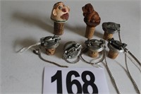 Whiskey decanter corks with chains and decorative