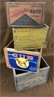 Wooden advertising crates lot
