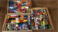 3  flats hot wheels, matchbox cars lot