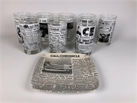 The Morning Call drinking glasses & dish
