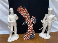 Civil war figurines & patriotic American flag