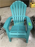 2 Blue Plastic Adirondack Chairs