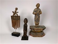 Wood carving statues lot