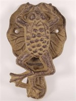 Cast iron frog door knocker