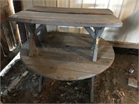 4' Round Picnic Table W/ 2 Benches - Needs Work