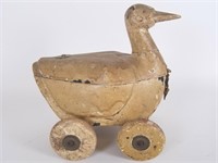 Primitive wooden duck pull toy