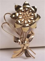 10k gold flower brooch