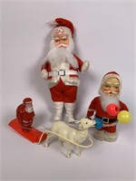 Vintage celluloid, windup & Santa doll