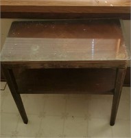 Side table with glass top