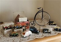 Miniature car collectibles, Matchbox, bicycle
