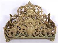Ornate brass letter rack