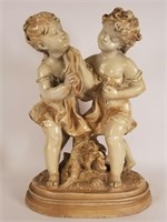 Marwal chalkware statue of 2 putto