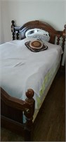 Full size bed with mirrored headboard, footboard,