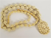 Antique carved beaded necklace