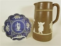 Jasperware pitcher & Noritake plate