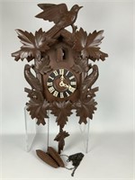 German Cuckoo Clock w/ birds & leaves