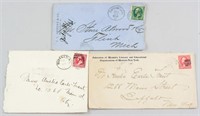 Three Assorted American Stamps w/ Envelopes
