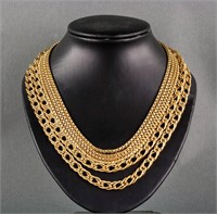 Monet Gold Tone Metal Women's Collar Necklace