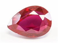 11.15ct Pear Cut Pinkish Red Natural Ruby GGL