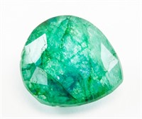 8.90ct Pear Cut Green Natural Emerald GGL