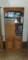 Bookcase, cassettes, VHS tapes
