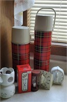 Plaid thermos , set of 2, timers