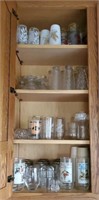 Cupboard of vintage drinkware, glassware