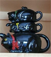 Cat stackable teapot set