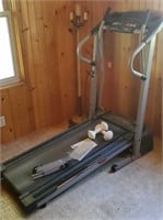 Treadmill, hand weights 3 lbs