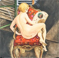 Gerda Wegener Danish Art Deco Watercolor on Paper