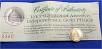 1976 1/10 Oz Gold US Indpendence Proof Coin