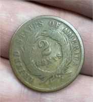 1864 US 2 Cent Piece
