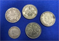 Early UK and Canadian Silver Coinage