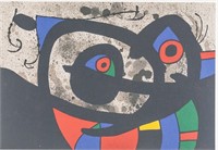 Joan Miro Spanish Surrealist Signed Linocut
