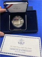2001 Capitol Visitor Center Silver Dollar Proof