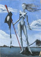 Salvador Dali Spanish Surrealist Oil on Canvas