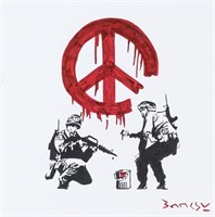 Banksy British Pop Spray Paint on Paper