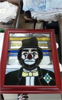 Stained glass clown picture