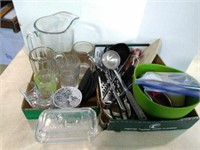 Kitchen utensils assorted glassware one