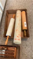 1 Marble Rolling Pin and 1 Wooden Rolling Pin