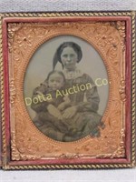 DAGUERREOTYPE CASE WITH AMBROTYPE PHOTO OF MOTHER